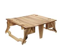 Lurrose Table Pliante en Bois Bureau Stable et Design Compact Portable Panier de Rangement Pliable pour Pique-niques ou Étude en Extérieur