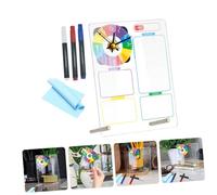 Lurrose Tableau Mémo de Bureau Acrylique Transparent avec Horloge Intégrée Planificateur Effaçable Support de Notes Multifonction pour Organisation et