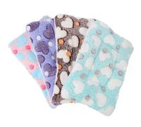 Lurrose Tapis de Couchage pour Petits Animaux Confortable et Chaud en Polaire Corail et Sherpa Polyester 25x17 Cm 4 Pièces pour Hamster Hérisson et Lapin