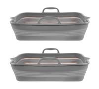 Lurrose Tapis de Cuisson en Silicone Pliable 2pcs pour Friteuse à Air Poignées Légères, Cuisine et Pique-niques en Plein Air