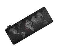 Lurrose Tapis de Souris Lumineux Antidérapant 300x800x4mm en Caoutchouc LED Rvb Carte du Monde pour Bureau et Gaming PC