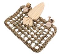 Lurrose Tapis en Paille Synthétique Robuste pour Lapin et Cochon d'Inde, à Mâcher Naturel, Tapis de Jeu Respirant pour Cage de Petits Animaux