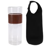 Lurrose Tasse à Thé en Verre Double Paroi 360 Ml Infuseur Bouteille Infuseur à Thé Résistante la Chaleur Portable pour Maison et Voyage Verre Isotherme