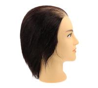 Lurrose Tête de Mannequin Noir en Pvc pour Écoles de Coiffure, Outil D'entraînement Multifonctionnel et Réglable pour Apprentis Barbiers