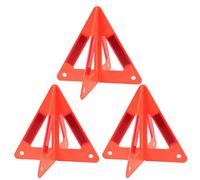Lurrose Triangles de Sécurité Routière Réfléchissants Rouges en Plastique, Structure Stable, Kit de 3 Pièces Pliables pour Urgence Automobile