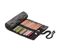 Lurrose Trousse à Crayon Enroulable Toile avec Compartiments Organisateur de Crayons de Couleur Pratique pour Voyage et Dessin Design Élégant et Portable