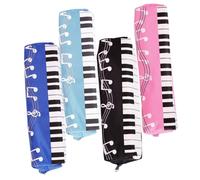 Lurrose Trousse À Crayons Carrée en Tissu Oxford pour Garçons Et Filles Motif Piano Thème Musical 4 Couleurs Au Choix