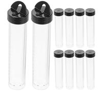 Lurrose Tubes de Rangement Transparents Couvercles Réutilisables Lot de 10 pour Bijoux Perles et Petits Objets Atelier