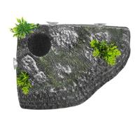 Lurrose Turtle Basking Platform Realistic Rock Floating Island with Climbing Ladder for Pet Turtle Habitat and Resting Area