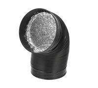 Lurrose Tuyau D’évacuation Flexible en Aluminium 3 Couches Noir 160 Mm X 2 M pour Hotte Cuisine, Conduit de Ventilation Résistant Haute Température, Tuyau Souple pour Ventilation Cuisine