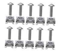 Lurrose Vis de Montage en Rack M5 X16 Zinguée et Écrous Cage à Clip pour Rack Serveur Réseau, Lot 100 Pièces, Installation Armoire Serveur, Accessoires Informatique Professionnel Gris Argenté