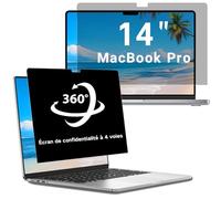 LUSA DESIGN 360° Filtre de Confidentialité pour MacBook Pro 14 Pouces (2024-2021, M4/M3/M2/M1), Protecteur d'écran Anti-Espion Anti-Lumière Bleue, Antireflet Filtre Ecran Confidentialité Portable