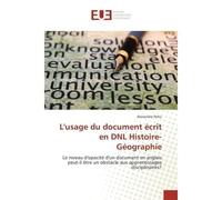 L'usage du document ecrit en DNL Histoire-Geographie Niveau d'opacite d'un document en anglais peut-il Etre un obstacle aux apprentissages - Alexandra Pohu - Universitaires Europeennes - broché - Etud