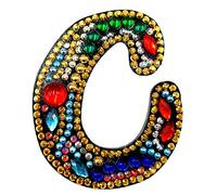 LUSandy Kit de broderie diamant 5D de A à Z - 26 lettres - Forme spéciale - Strass en cristal - Kit de fabrication de mosaïque par numéro pour adultes et enfants (C)
