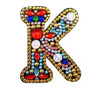 LUSandy Kit de broderie diamant 5D de A à Z - 26 lettres - Forme spéciale - Strass en cristal - Kit de fabrication de mosaïque par numéro pour adultes et enfants (K)
