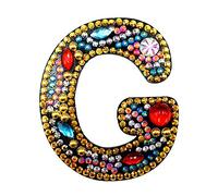 LUSandy Kit de broderie diamant 5D de A à Z - 26 lettres - Forme spéciale - Strass en cristal - Kit de fabrication de mosaïque par numéro pour adultes (G)