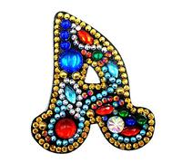 LUSandy Kit de broderie diamant 5D de A à Z - 26 lettres - Forme spéciale - Strass en cristal - Kit de fabrication de mosaïque par numéro pour adultes et enfants (A)