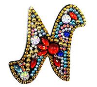 LUSandy Kit de broderie diamant 5D de A à Z - 26 lettres - Forme spéciale - Strass en cristal - Kit de fabrication de mosaïque par numéro pour adultes (N)