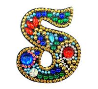LUSandy Kit de fabrication de porte-clés à faire soi-même avec 26 lettres de A à Z - Forme spéciale - Strass en cristal - Kit de fabrication de mosaïque par numéro pour adultes et enfants (taille S)