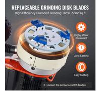 Luscriate -Ponceuse électrique pour sol en béton 2200 W surfaceuse de béton vitesse 1430 tr/min moteur sans balais