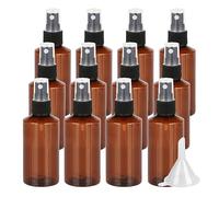 LusDoly 12 pièces 200ml Marrone Rechargeable flacons vaporisateurs vides en plastique Avec Sprayer Noir, l'eau l'alcool Cosmétique Voyage Parfum