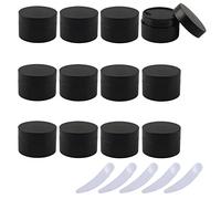 LusDoly 12 pièces 50ml Noir Pots Plastique de Cosmétique Crème de Contenant pour des Produits avec Lotion cosmétique onguents Pots baume à lèvres