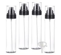 LusDoly 4 pièces 120ml Transparent flacons vaporisateurs vides en plastique, l'eau l'alcool Cosmétique Voyage Parfum Rechargeable Petits Bouteille de Spray Essentielles