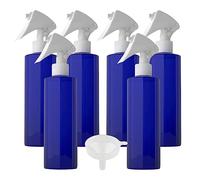 LusDoly 6 pièces 200ml Bleu flacons vaporisateurs vides en plastique, l'eau l'alcool Cosmétique Voyage Rechargeable Petits Domicile Bouteille de Spray Essentielles