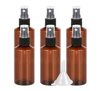 LusDoly 6 pièces 200ml Marrone Rechargeable flacons vaporisateurs vides en plastique Avec Sprayer Noir, l'eau l'alcool Cosmétique Voyage Parfum