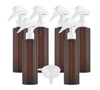 LusDoly 6 pièces 250ml Ambre flacons vaporisateurs vides en plastique, l'eau l'alcool Cosmétique Voyage Rechargeable Petits Domicile Bouteille de Spray Essentielles