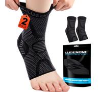 Lusenone Lot de 2 chevillères en cuivre pour fasciite plantaire, tendon d'Achille, meilleures chaussettes de compression pour femme/homme, bandage orthopédique de pied droite/gauche, S