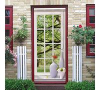 LuSeven Autocollant Porte 3D Fenêtres arbres pelouse 77x200cm(30.31 inches * 78.74 inches) Trompe l'oeil Décoration Pour Porte Cuisine Salon Chambre Salle De Bain Pour Les Murs Auto Adhésif Amovible I