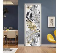 LuSeven sticker porte Plante abstraite d'art 85x215cm(33.46 inches * 84.64 inches) Auto-adhésif Poster Porte PVC Sticker Porte Autocollant Trompe l'œil Papier Peint pour Porte Cuisine Salon Chambre Sa