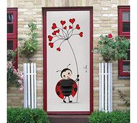 LuSeven stickers paroi de douche Rouge amour insecte créatif dessin animé 40x120cm Auto Adhésif Amovible Imperméable Mural De Salle De Bains En Pvc Art Autocollants Pour Le Salon La Chambre Des Portes