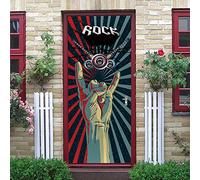 LuSeven stickers trompe loeil Geste rock 50x125cm(19.68 inches * 49.21 inches) Sticker De Porte Trompe l'oeil Effet 3D Intérieure Papier Peint Peintures Imperméable Amovible Autocollants Escaliers