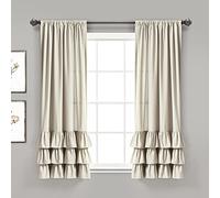 Lush Decor Allison Lot de 2 Rideaux de fenêtre à Volants, 160 x 101,6 cm (L x l), Neutre