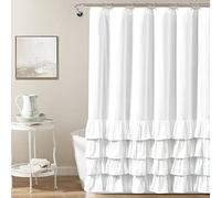Lush Decor Allison Rideau de Douche à Volants Blanc 183 cm