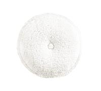 Lush Decor Coussin décoratif Rond en Sherpa Doux avec Boutons - 38,1 cm - Blanc