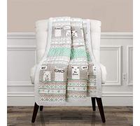 Lush Decor Couverture réversible en Sherpa à Rayures Lama - 152,4 x 127 cm, Rose et Turquoise