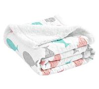 Lush Decor Couverture Sherpa réversible avec imprimé Animal de l'océan Rose et Aqua 60 x 50 cm