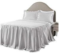 Lush Decor - Couvre-lit à Rayures Gris, Style Rustique Vintage Chic, léger, 3 pièces pour lit Queen-Size
