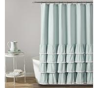Lush Decor, Ella Rideau de Douche à Volants en Dentelle Bleu 182,9 x 182,9 cm