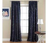 Lush Decor étoile occultant fenêtre Panneau, 52 par 213,4 cm, Bleu Marine, Lot de 2
