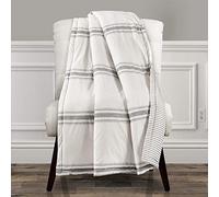 Lush Decor Farmhouse Plaid rayé Gris 152,4 x 127,2 cm