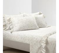 Lush Decor Garden of Flowers Parure de lit 6 pièces à Volants, pour lit Double, Neutre et Blanc