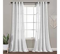 Lush Decor Hygge Paire de Rideaux à Rayures Noir/Blanc 274 x 132 cm