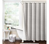 Lush Decor Lot de 2 Rideaux de Douche Transparents texturés avec Doublure en PEVA Gris 182,9 x 182,9 cm