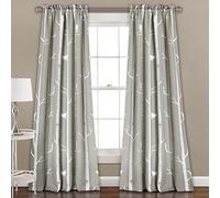 Lush Decor Lot de 2 Rideaux de fenêtre filtrant la lumière pour Salon, Salle à Manger, Chambre à Coucher, 213,4 cm de Long, Gris