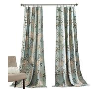Lush Decor Rideaux de Jardin botanique avec imprimé Floral et Oiseaux filtrant la lumière pour Salon, Salle à Manger, Chambre à Coucher (Paire), Bleu, 132,1 cm de Large x 241,3 cm de Long