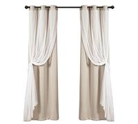 Lush Decor Lot de 2 Rideaux occultants avec Doublure Isolante, 304,8 x 96,5 cm, blé
